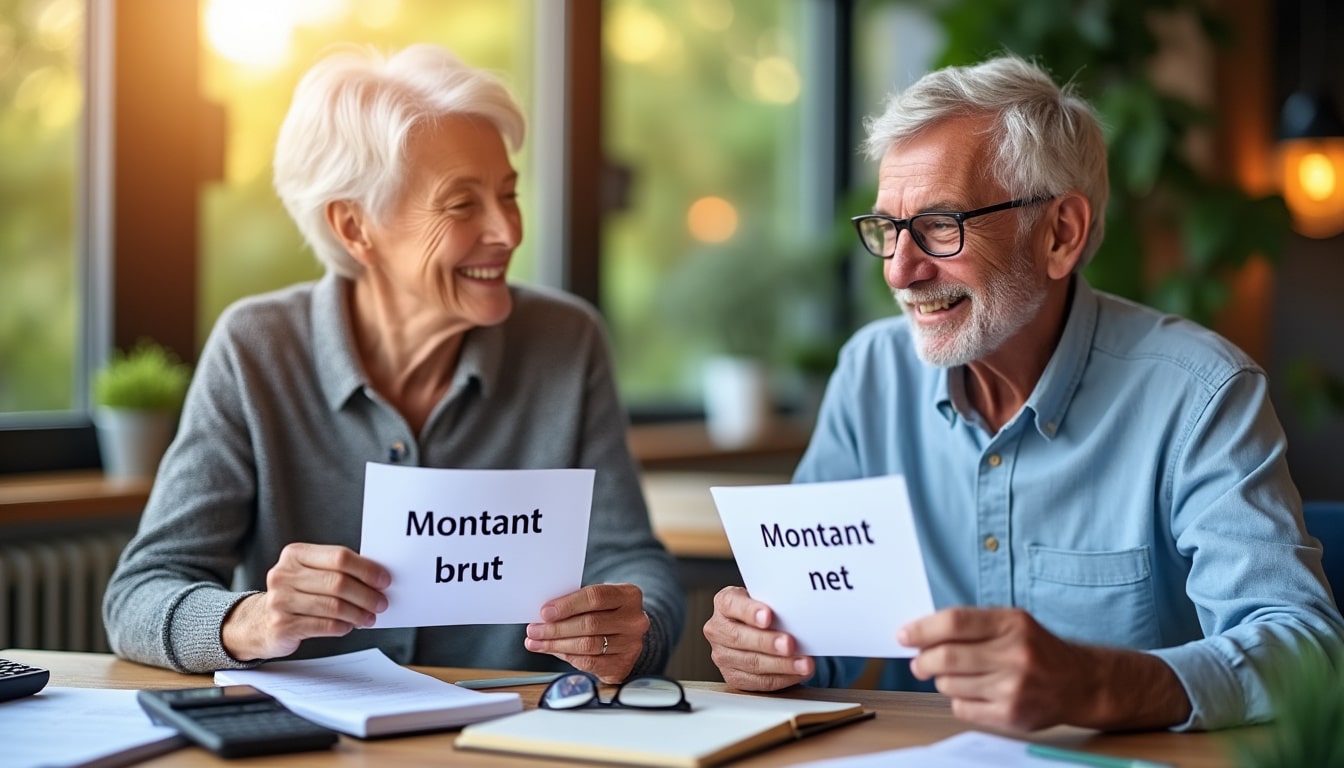 Illustration: Comprendre la différence entre le montant brut et le montant net de la retraite